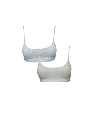 Gray and Cream Bustier with Padded Straps 2 pcs