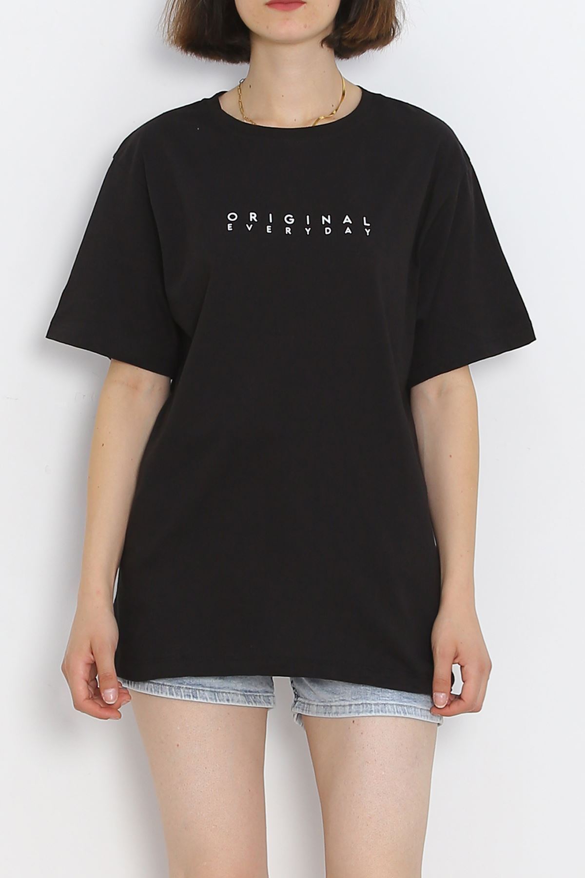 Printed Oversized Men's T-Shirt Black