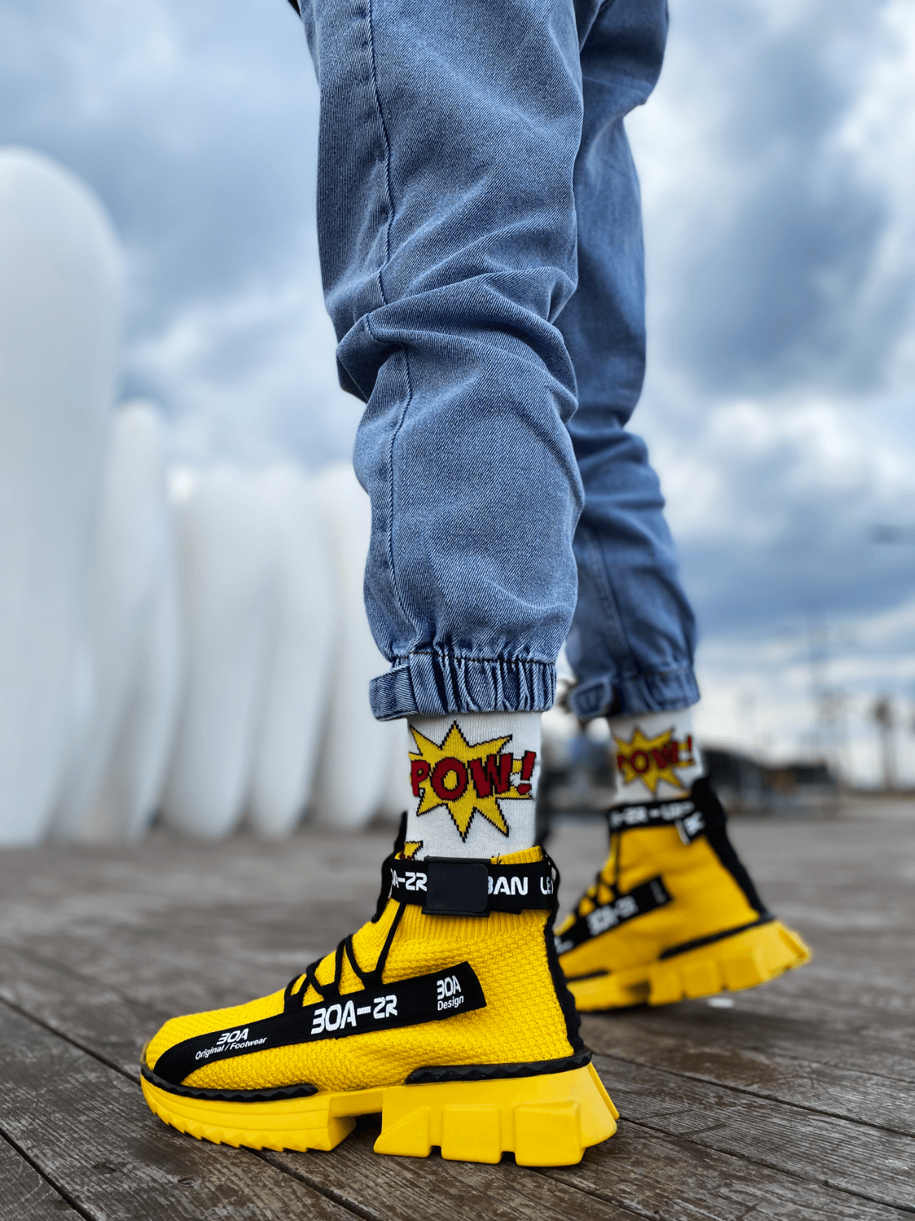 Stylish Yellow Color Sneakers