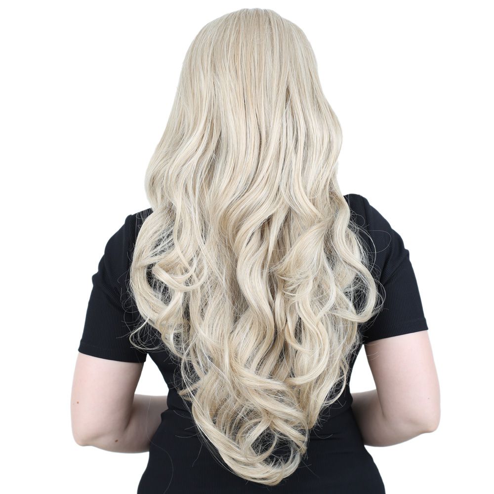 Super Dense Wavy Kanekalon Fiber Synthetic Long Bangs Wig / Balkan Hair / Platinum Highlights