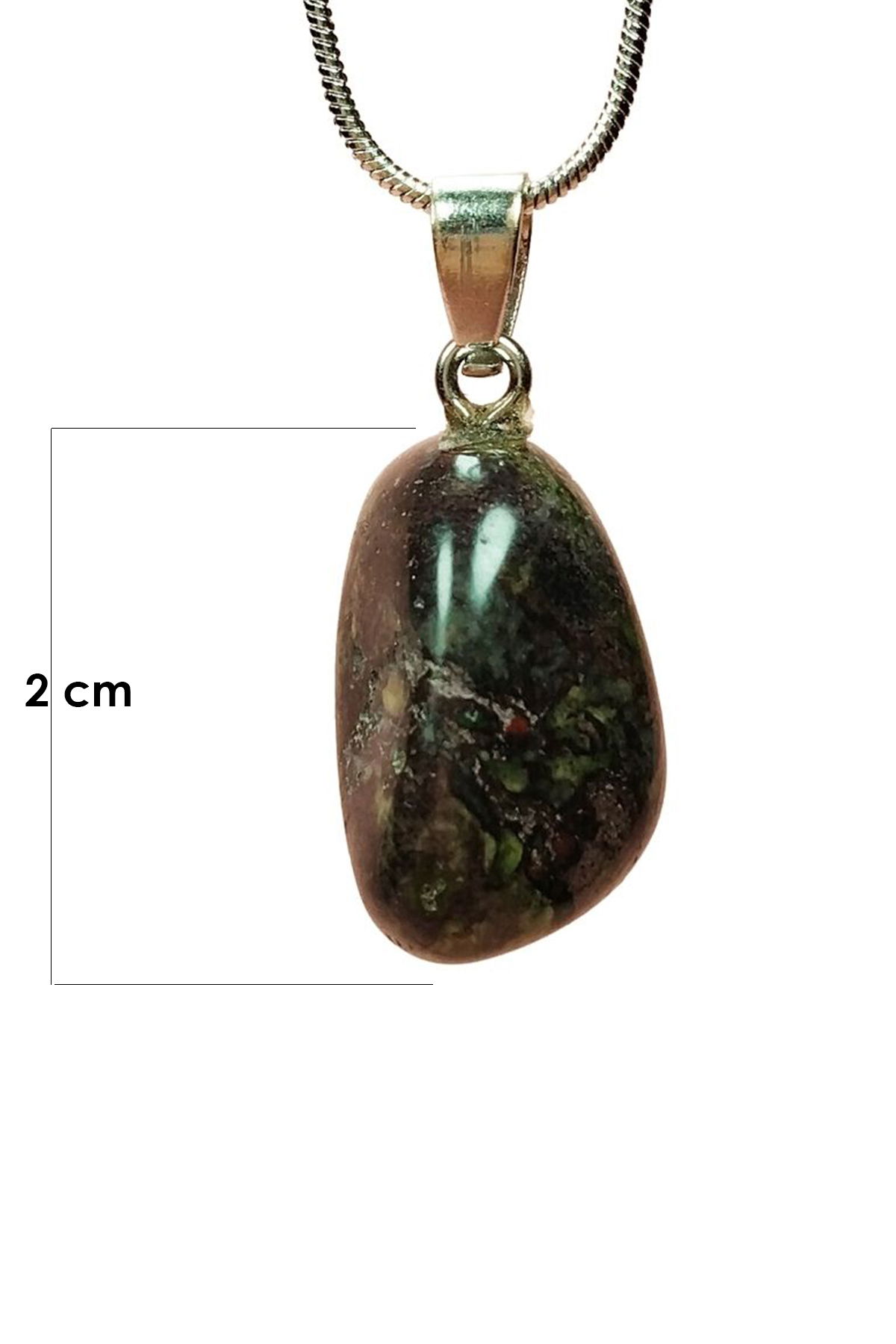 Anyolite Natural Stone Handmade Pendant with Chain: 2 cm Chain: 20 cm Boxed