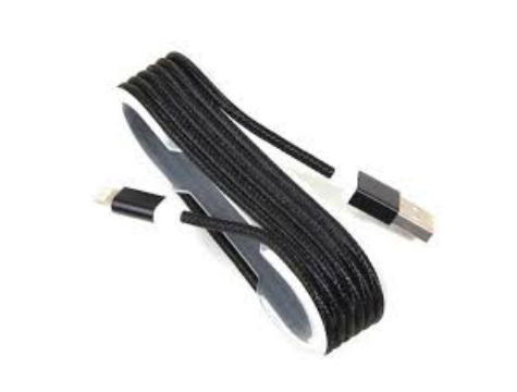 iPhone Braided Color Steel Charging Data Cable - Black