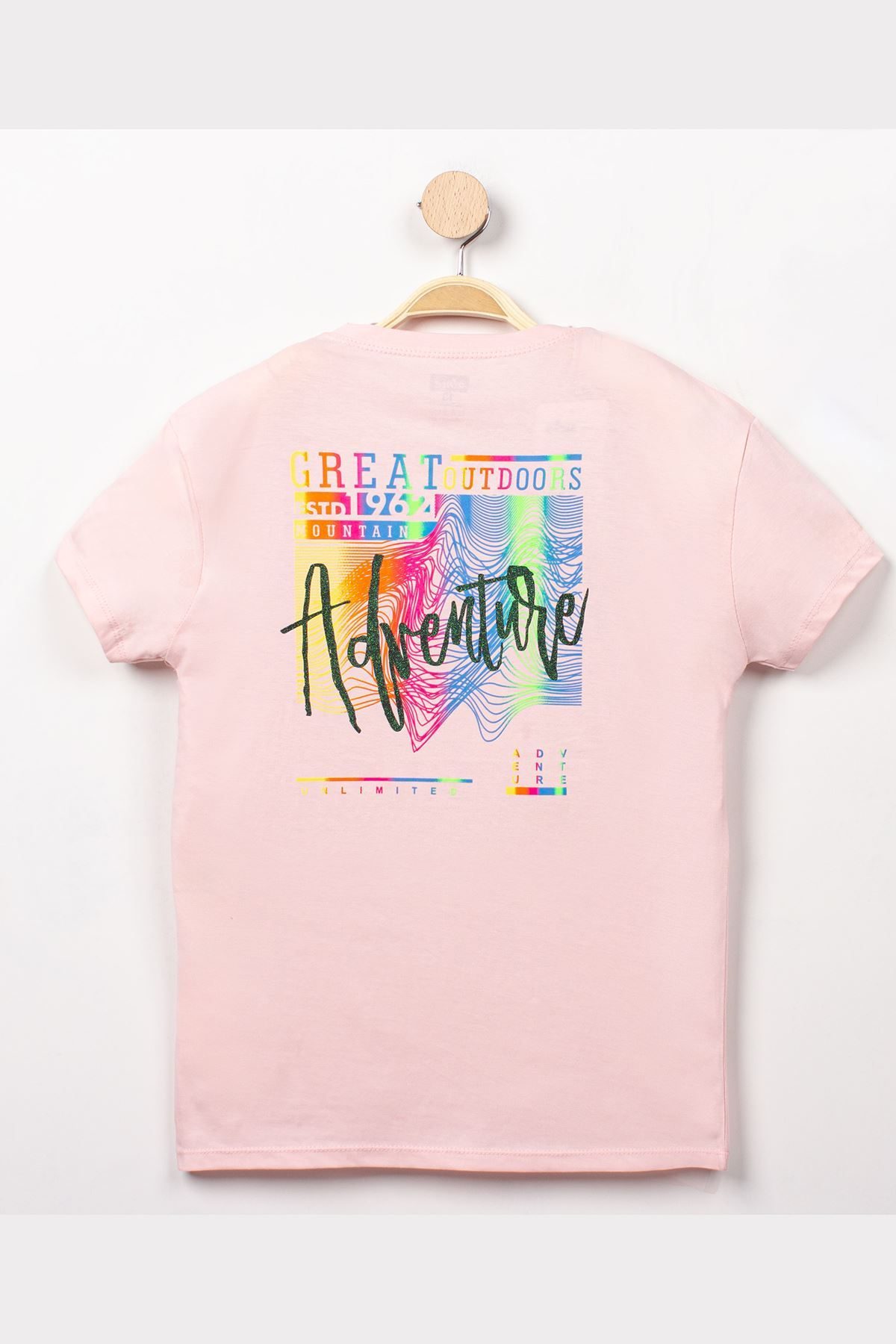 13-16 Years Printed Kids T-Shirt Pink