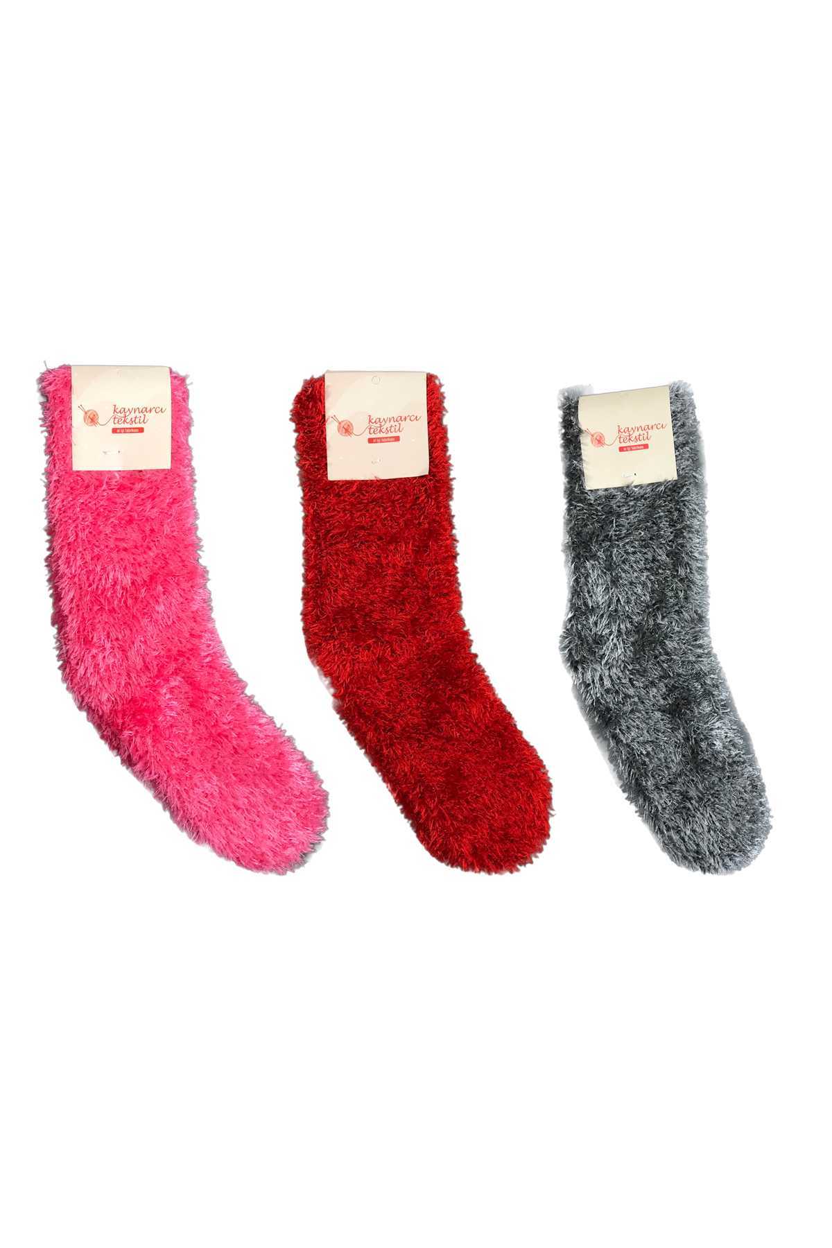 3 Pcs Seamless Fuzzy Warm House Socks