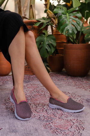 Fuchsia Patterned Streş Babet Shoes