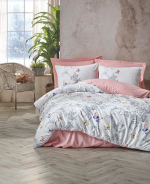 Ranforce Duvet Cover Double Cathi Salmon