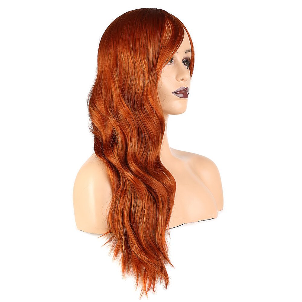 Kanekalon Fiber Synthetic Medium Wig with Wavy Special Bangs / Copper