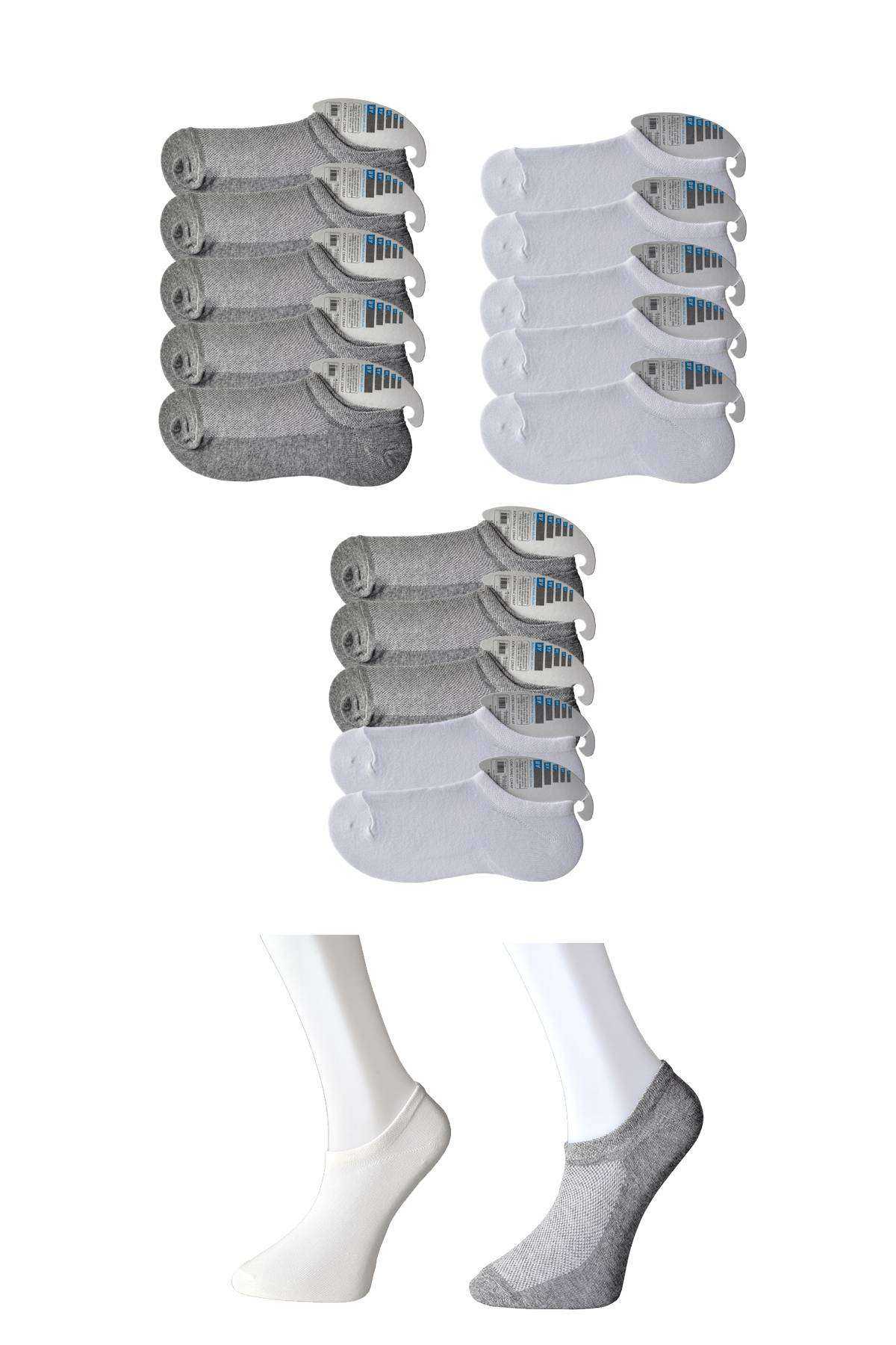 Gray and White Men's Invisible Socks 15 pairs