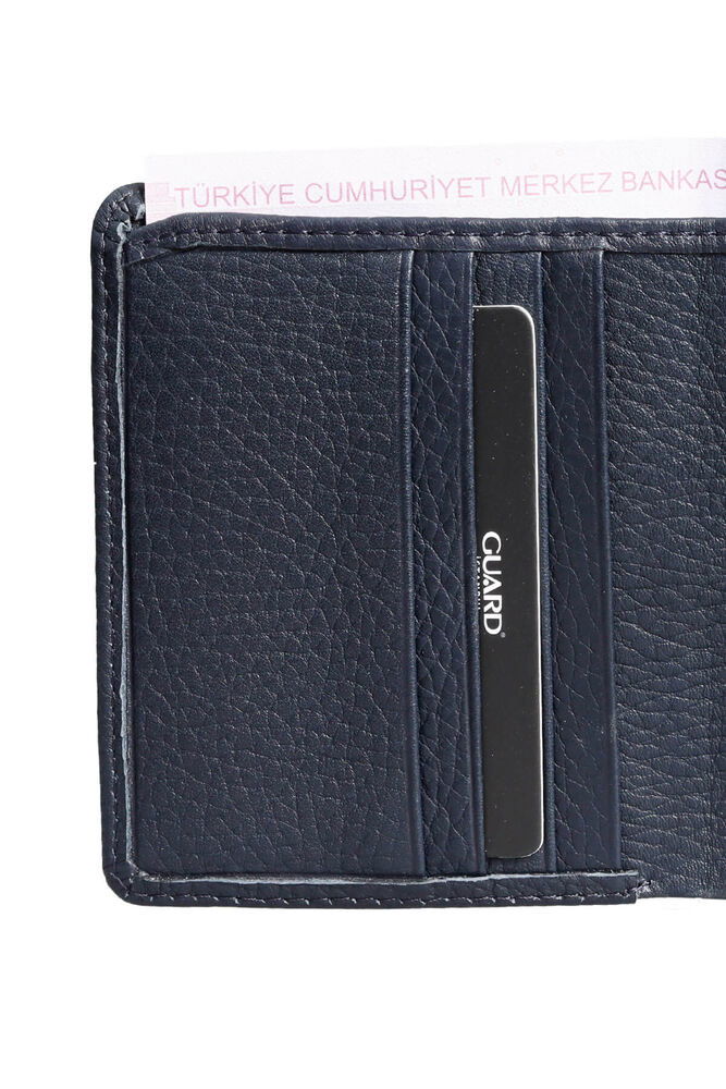 Navy Blue Minimal Sports Leather Men's Wallet