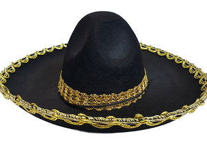 Mexico Mariachi Latin Hat with Gold Color Stripe 55 cm Kids