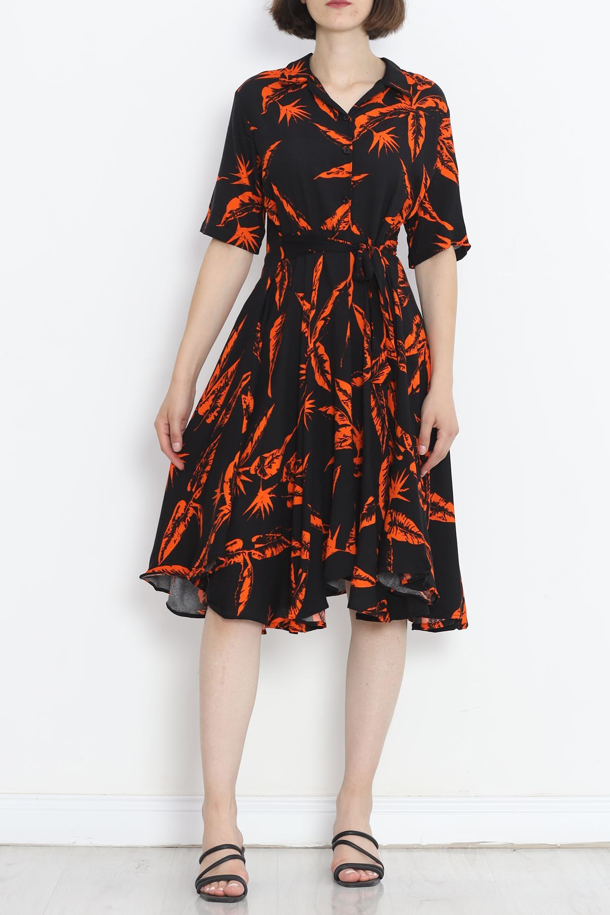 Patterned Dress Blackorange