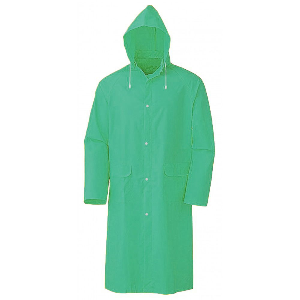 Hooded Luxury Raincoat with Pockets Khaki Green - Standard Size 2XL