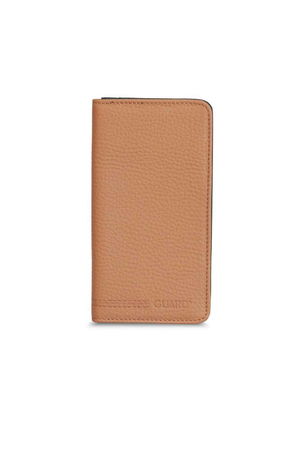 Hazelnut Black Leather Portfolio Wallet with Phone Port