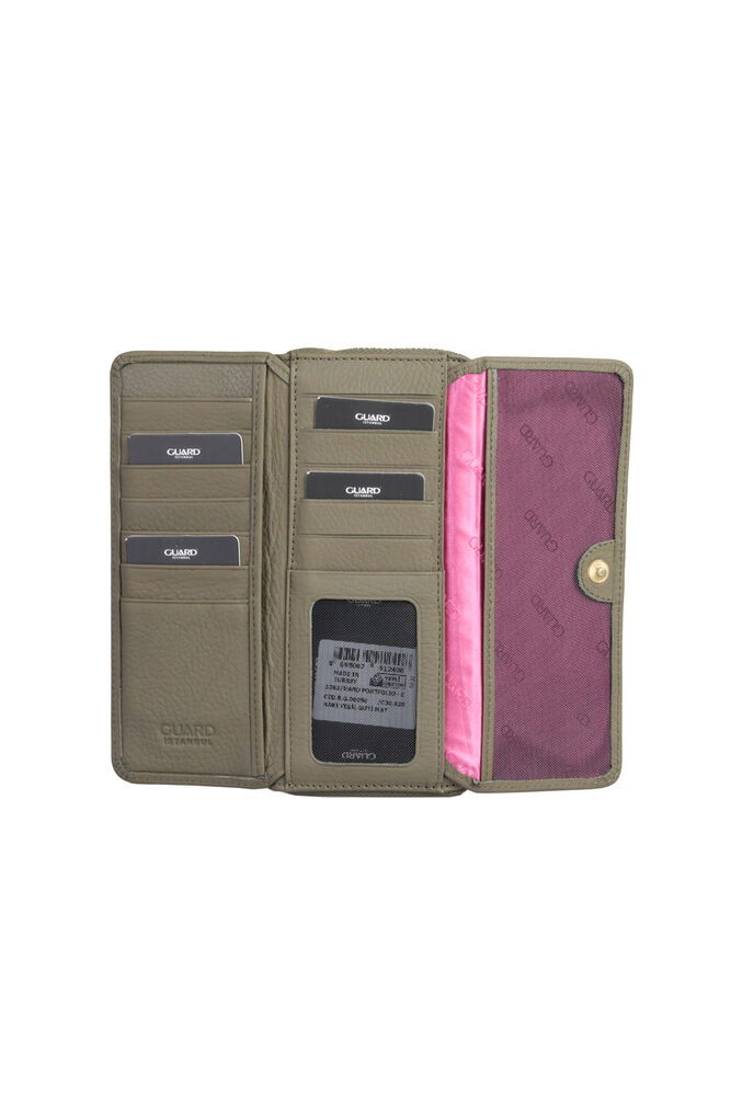 Khaki Green Leather Lady Wallet