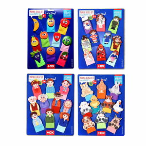 4 Sets - 40 Pieces Fruits, Family Members, Professions and Pets Finger Puppet