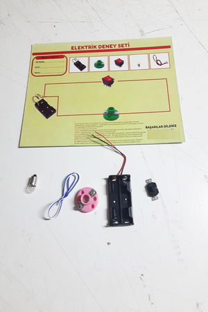 School Experiment Set - Electricity Set Light Bulb - Battery Holder - Lampholder - Button Set