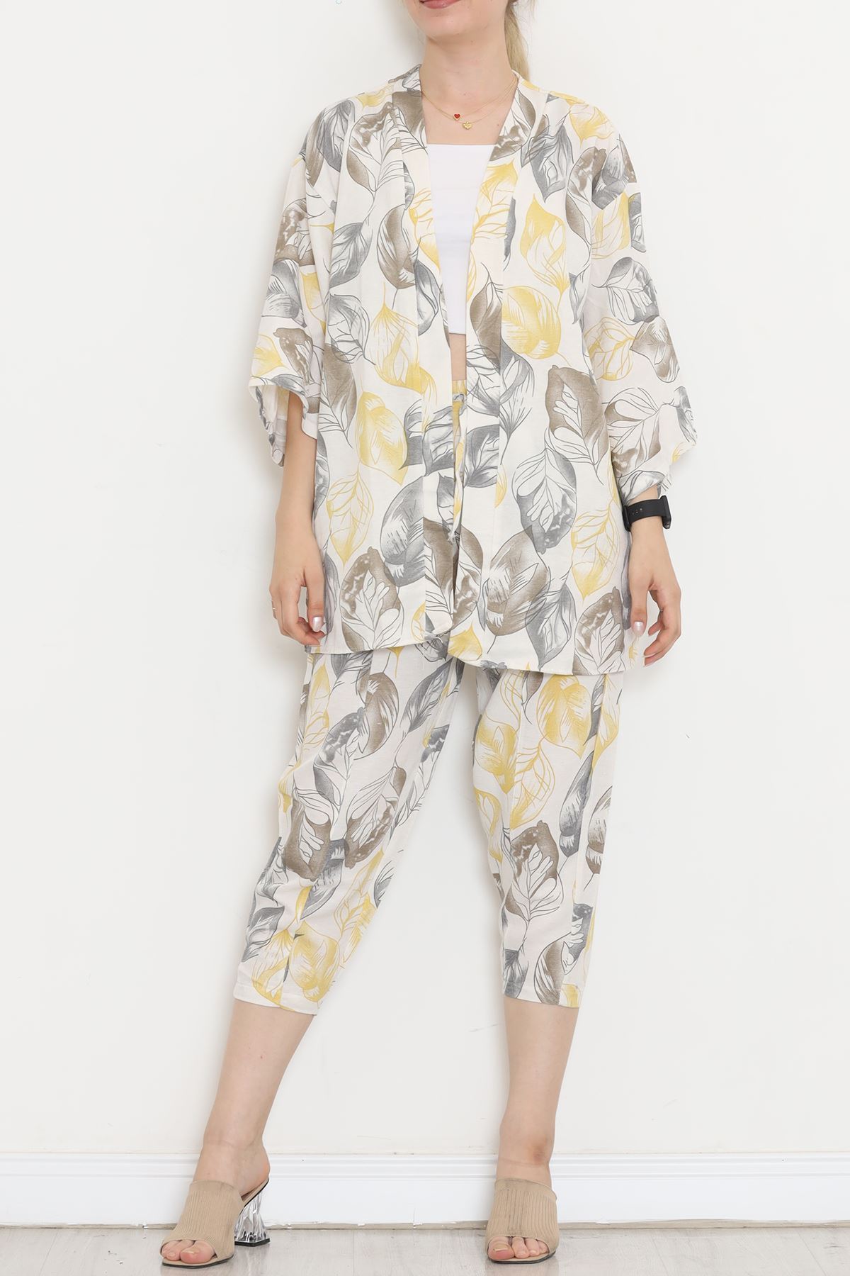 Kimono Set White-yellow