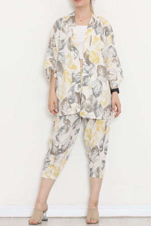 Kimono Set White-yellow