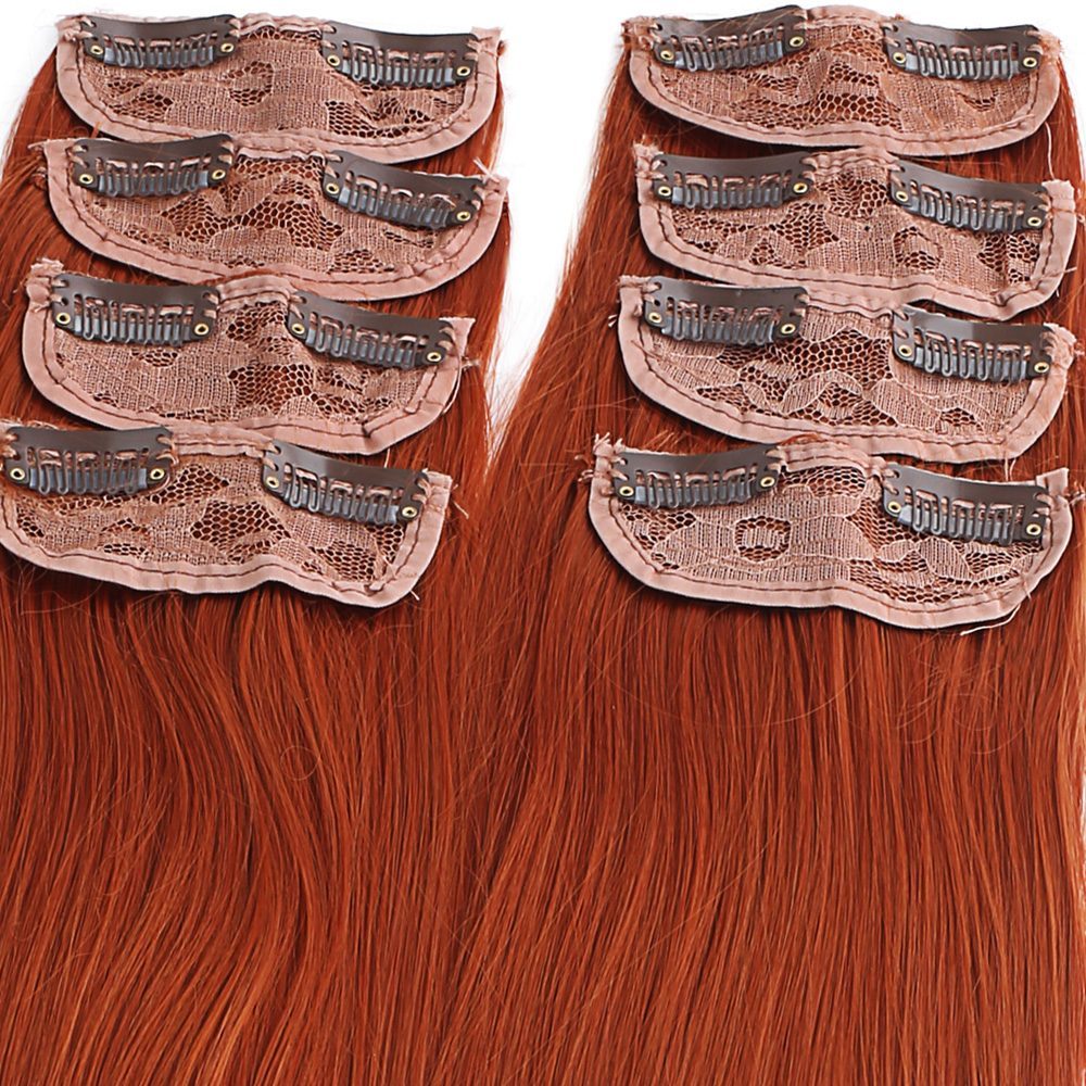 Kanekalon Fiber Synthetic Wavy 8 Piece Hair Snaps / Copper