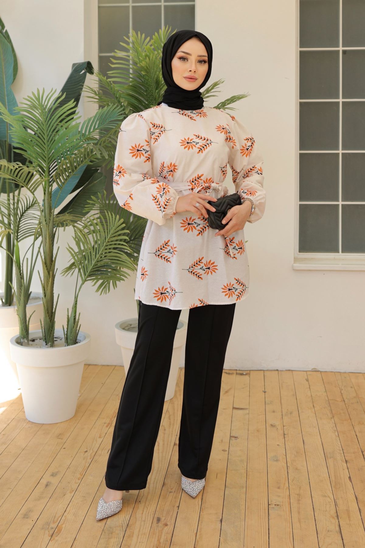 Patterned Tunic Orange