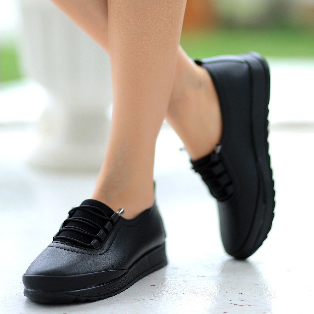 Black Skin Sneakers