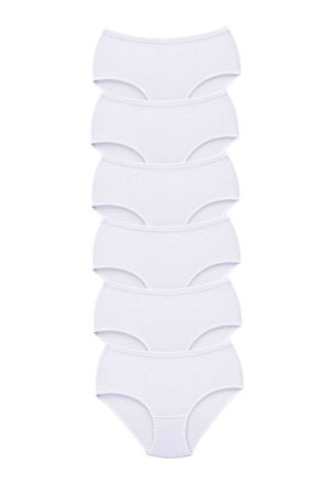 6Pcs Women High Waist Bato Thick Rubber Panties White