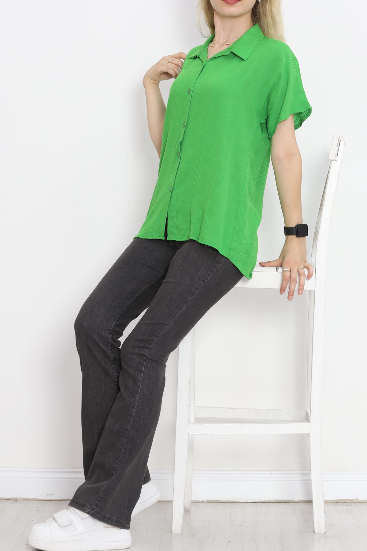 Bat Sleeve Shirt Light Green