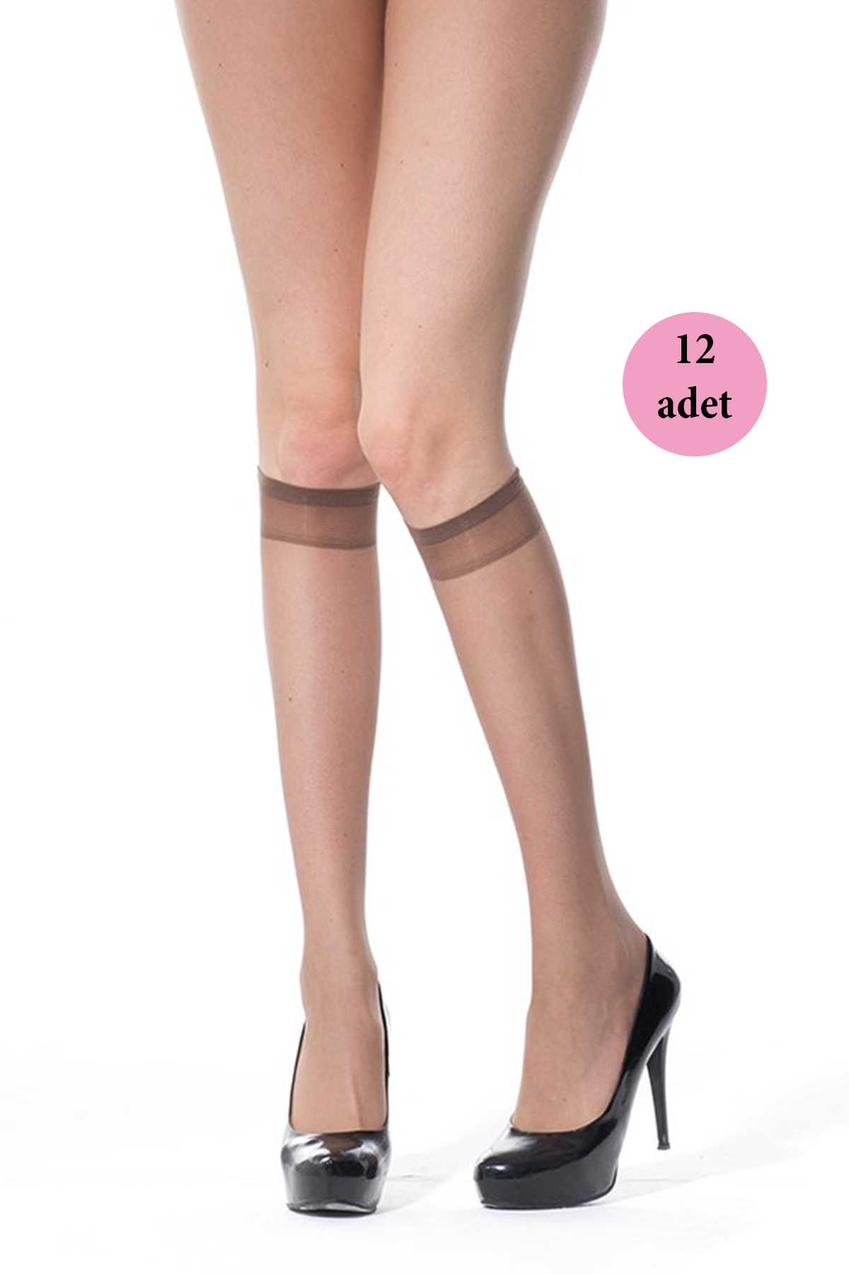 12 Thin Knee High Socks 20 denier 86 Mink