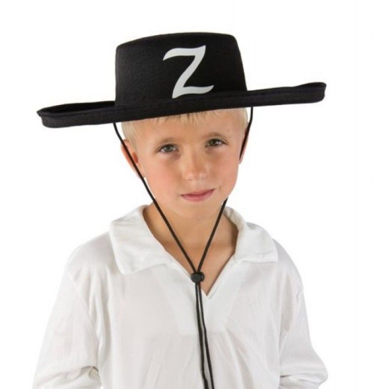 Children's Oversized Lace-up Zorro Hat with Z Logo