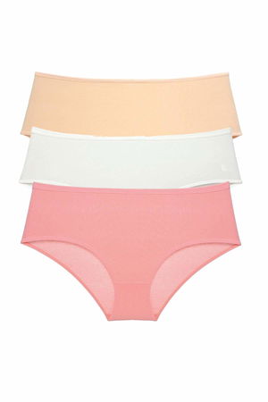 3Pcs Women High Waist Bato Panties Skin Cream Powder