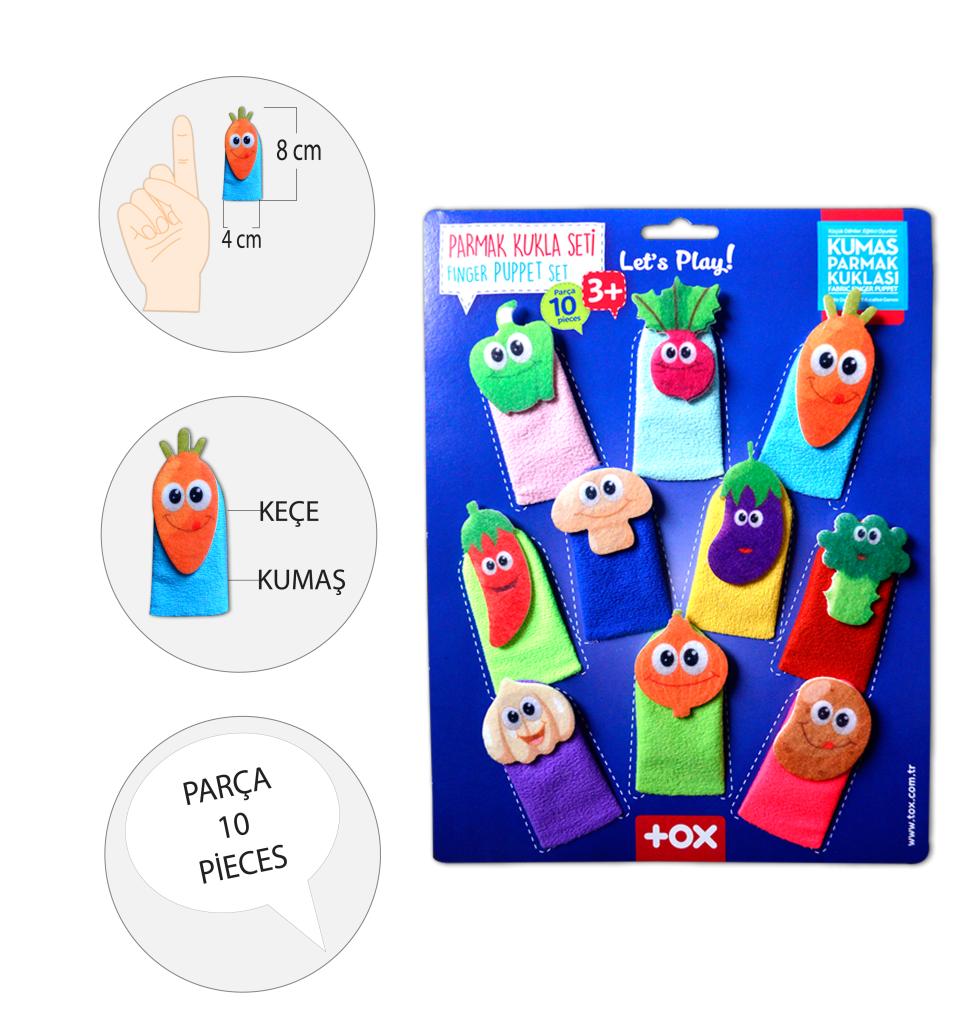 Vegetables 10 Piece Finger Puppet , Educational Toy