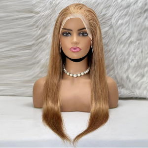 Straight Front Lace Real Hair Tulle Wig / Hot Caramel / 70/75cm