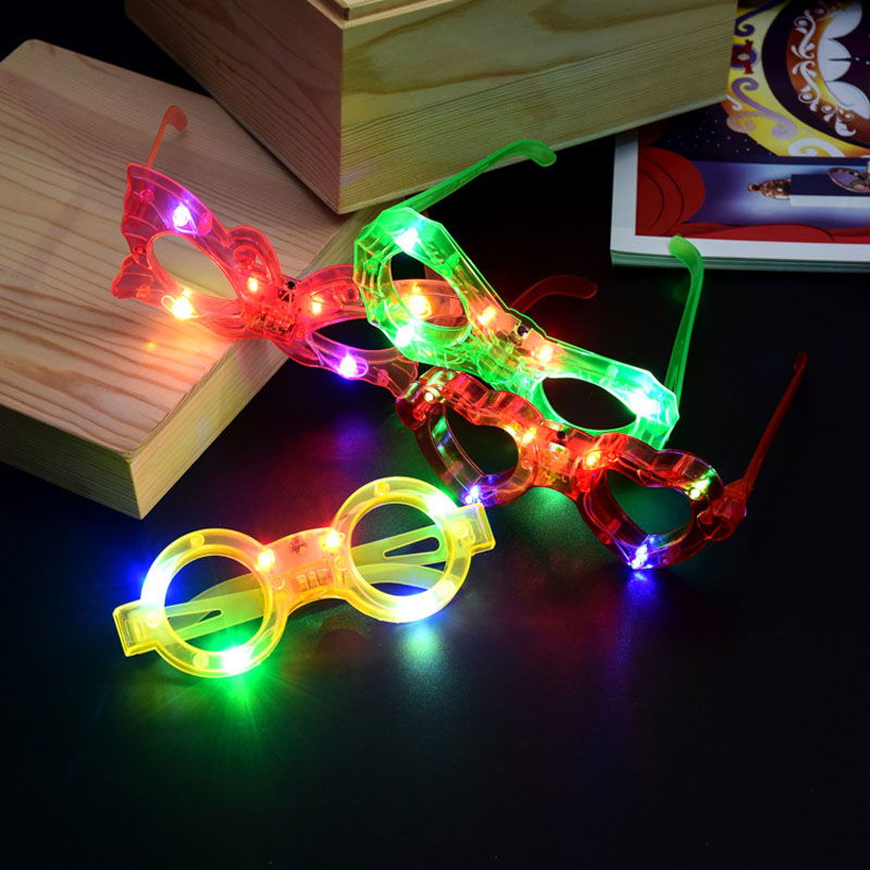 Led Lighted Mixed 6 Model Flashing Party Goggles 12 Pcs