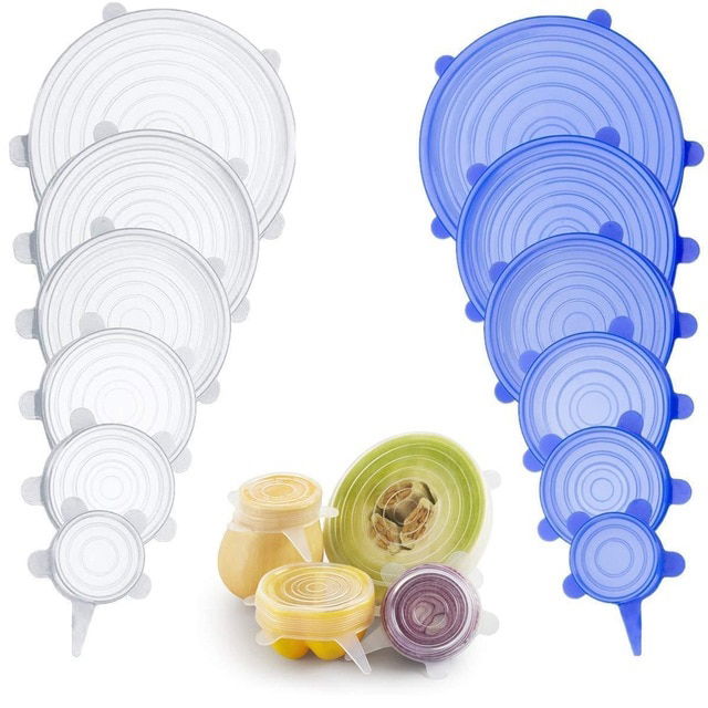 6-pack of Silicone Stretch Lids to Preserve Freshness