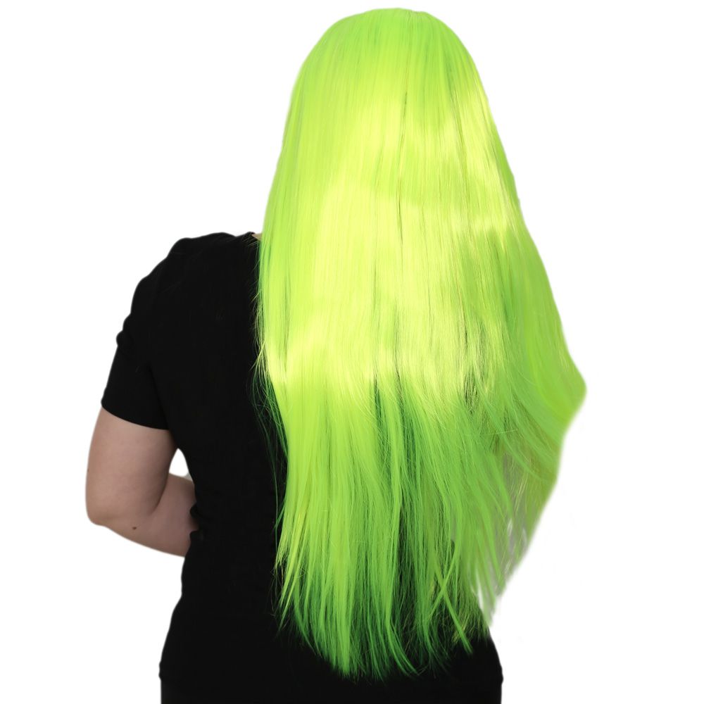 Kanekalon Fiber Synthetic Wig with Long Bangs / Neon Yellow