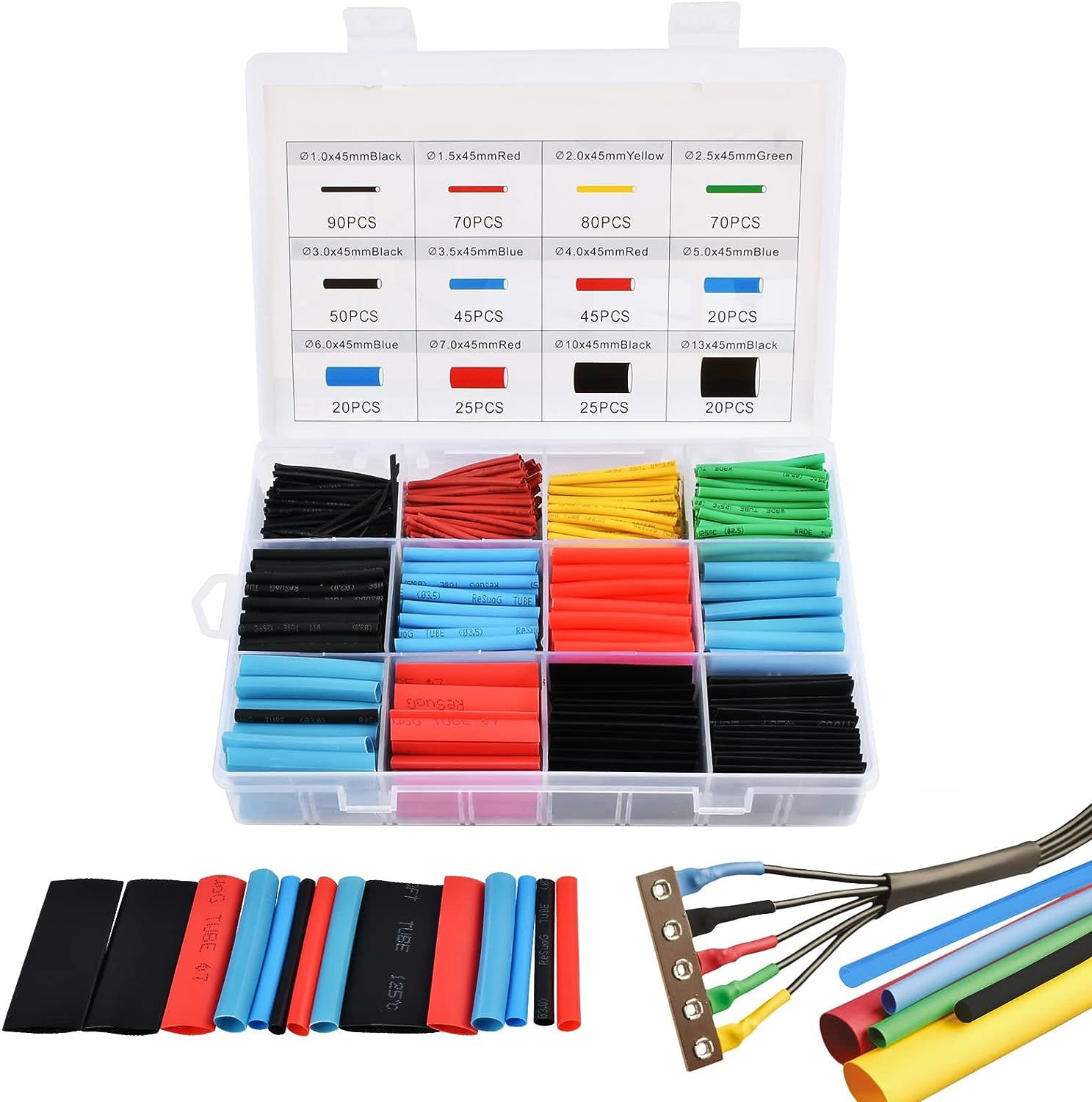 560 Piece Tubing Set Boxed Cable Jointing Protective Heat Shrink Tubing Set with Special Lid