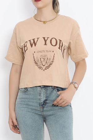 Printed Crop T-Shirt Mink