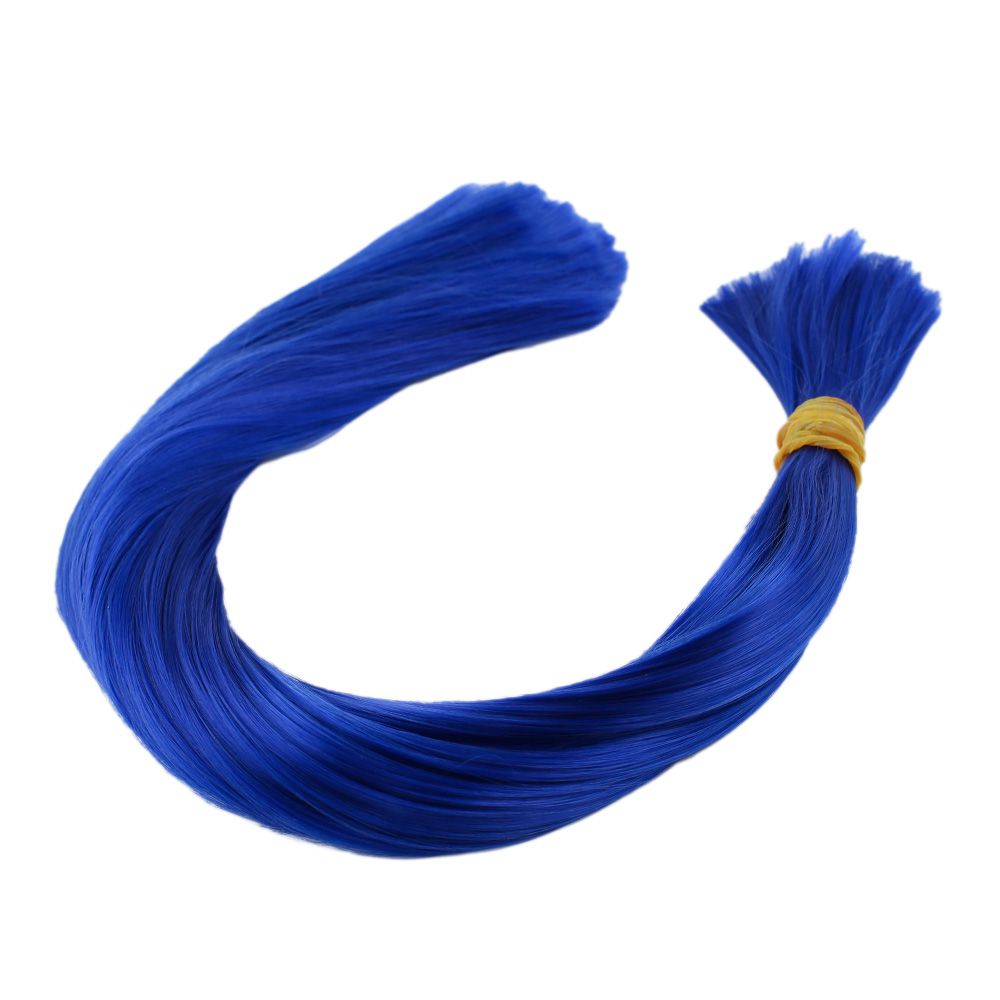 Navy Blue Multicolored Synthetic Gnarled Hair / 1Kg