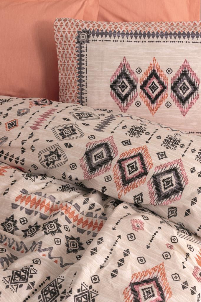 Etnich Duvet Cover Set Double Double Kateri Salmon