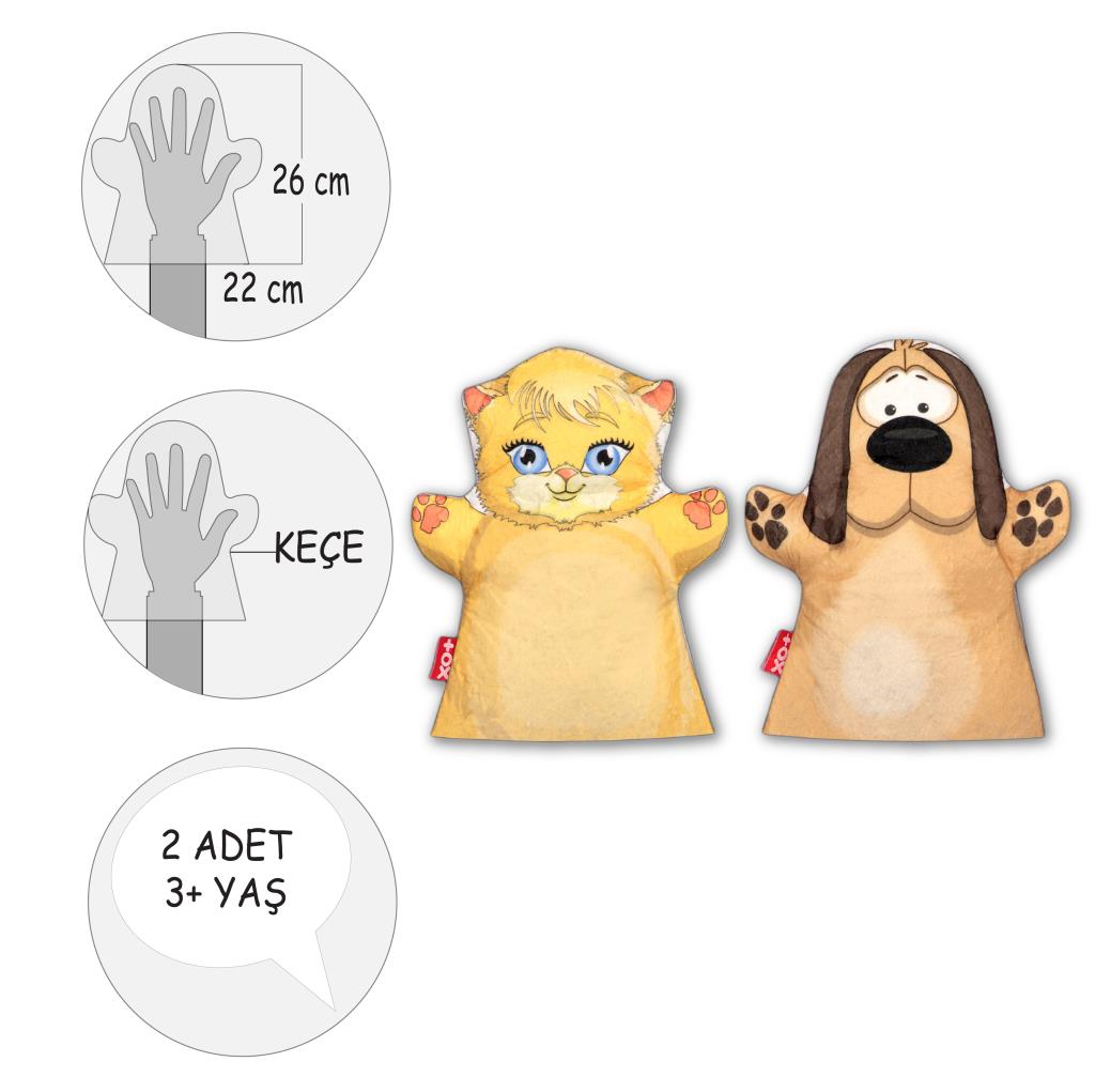 2 Piece Street Friends Felt Hand Puppet Set , Educational Toy