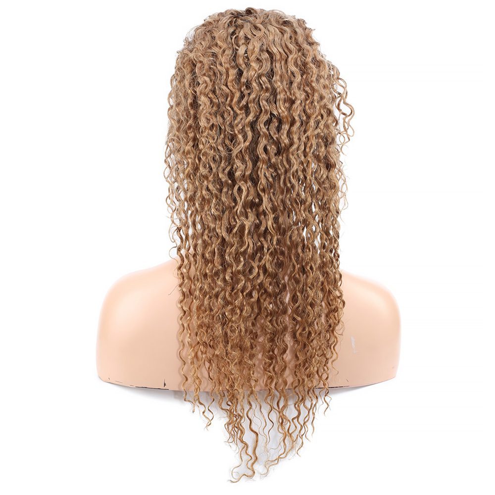 Afro Wave Front Lace Real Hair Tulle Wig / Hot Caramel / 60/65cm