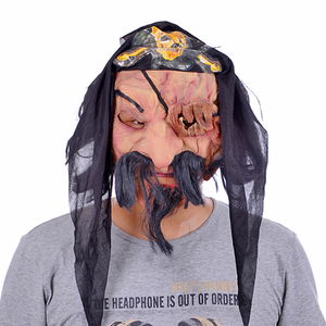 Bearded Pirate Mask with Latex Hair