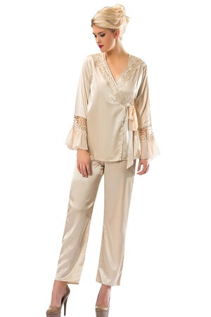 Gold Satin Pajama Set