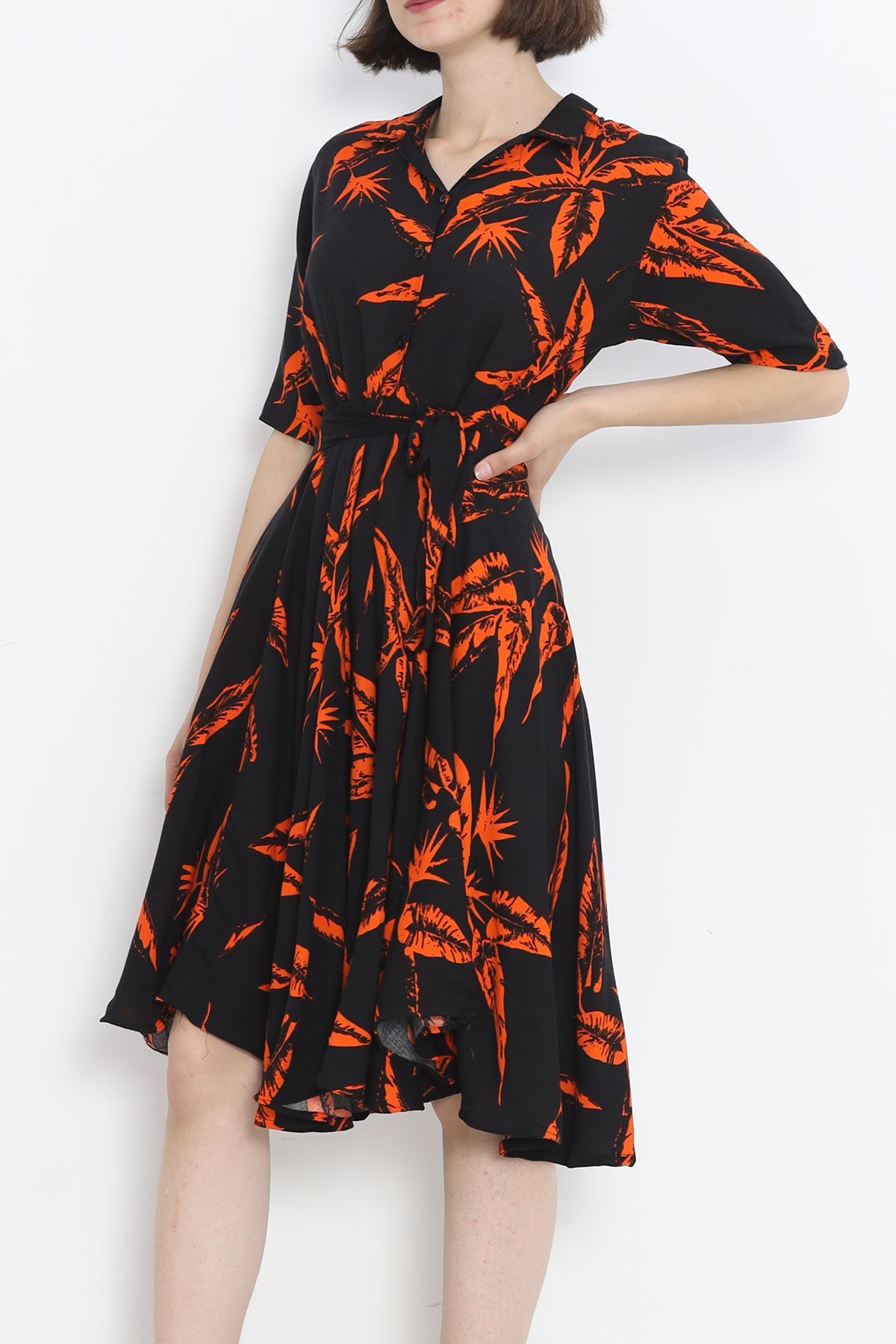 Patterned Dress Blackorange