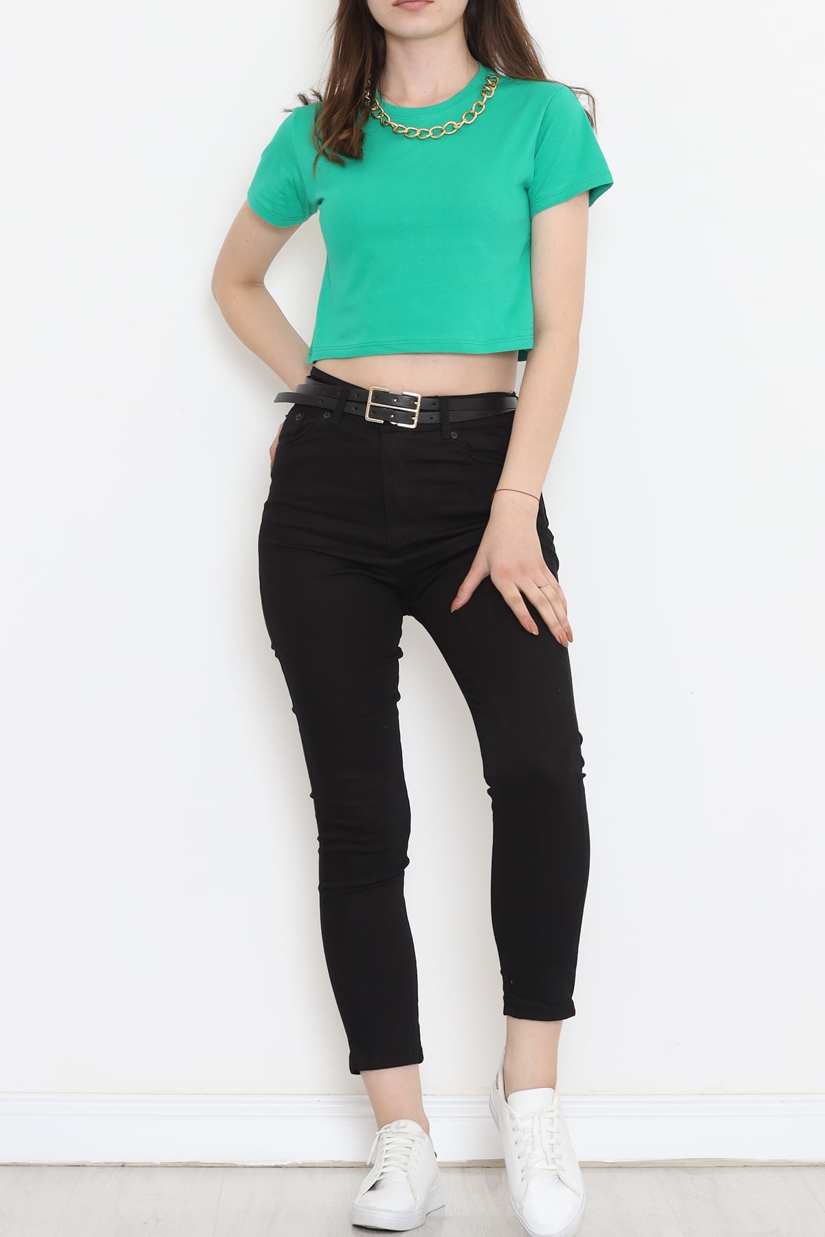 Chain Crop T-shirt Green