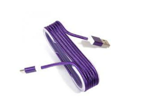 iPhone Braid Shaped Color Steel Charging Data Cable - Purple