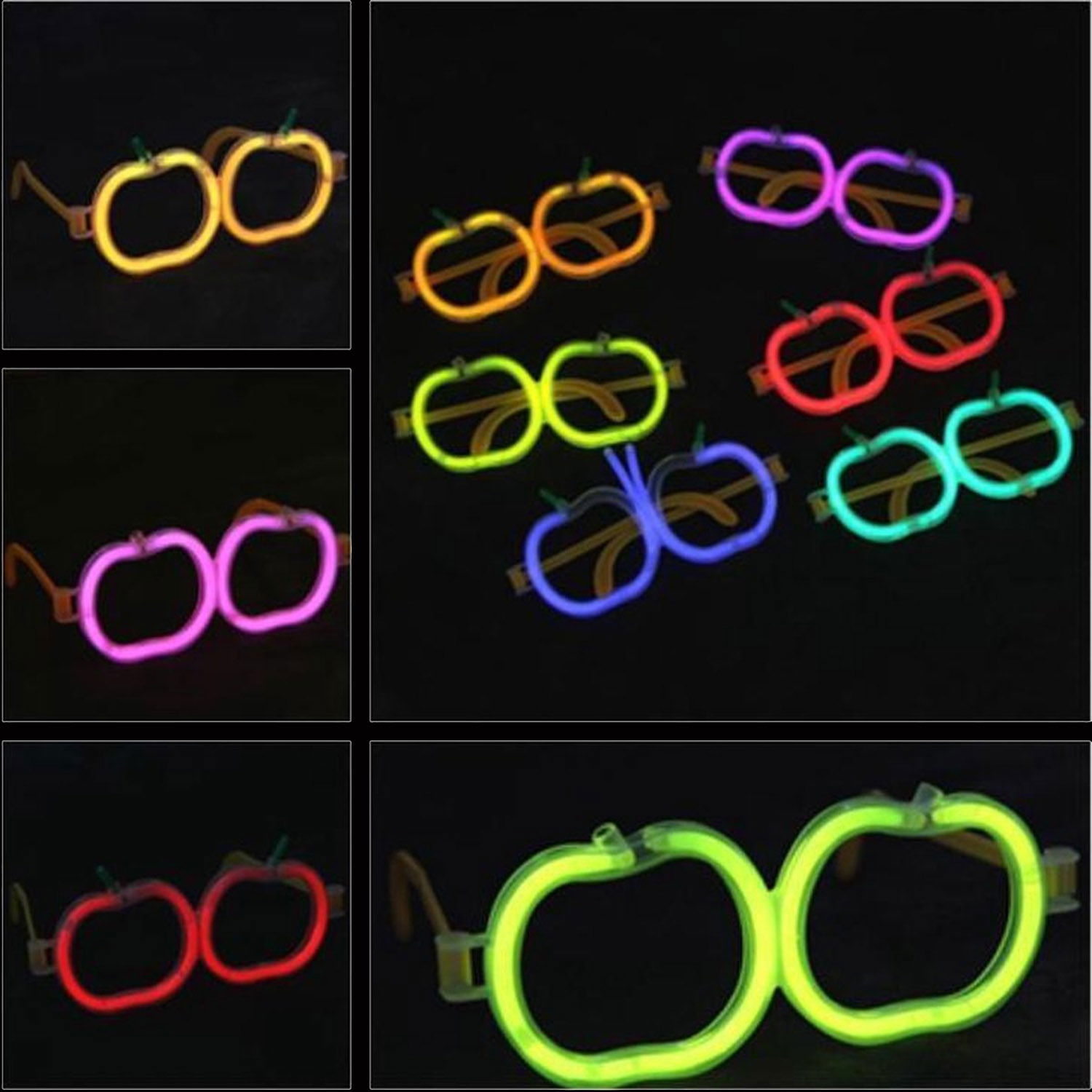 Glow Stick Apple Glasses - Glow Party Glasses - Glow Stick Glasses 12 Pcs