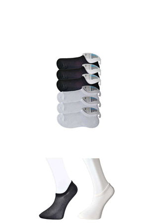 Black and White Men's Invisible Socks 6 pairs