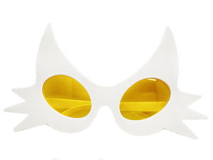 White Color Mustache Design Cat Party Glasses 19x11 cm