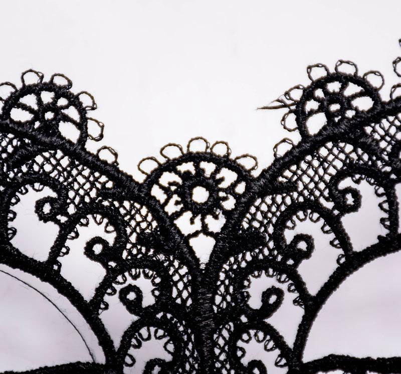 Black Color Lace Cut Lace Embroidered Prom Party Mask 10 No